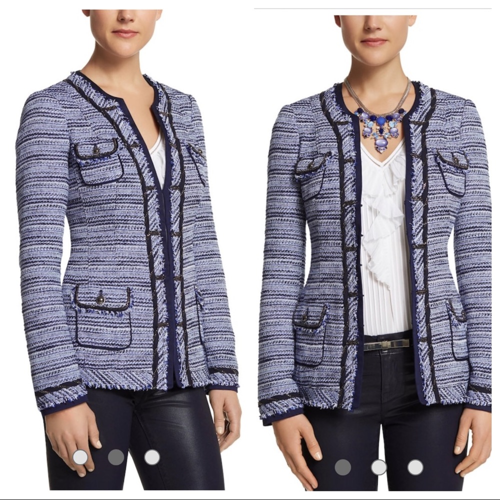 NWT! White House Black Market BLUE TWEED JACKET